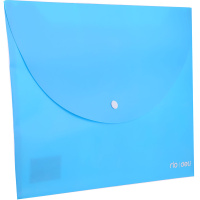 Папка-конверт на кнопке А4 0,18мм с расширением, голубая E38131 Папка-конверт на кнопке А4 0,18мм с расширением, голубая E38131