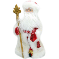 Дед Мороз 40см в красно-белой шубе (звук) DM-75