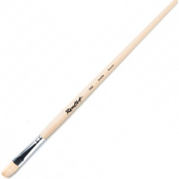 Кисть щетина плоская № 8 длинная ручка пропитанная лаком 1622-8