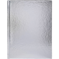 Бизнес-блокнот А5 80л клетка металлик серебро, 5-цветный блок тиснение 7БЦ 084777