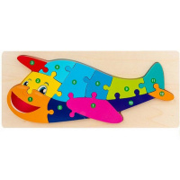 Пазл-сортер "Самолет" 30х13см объемный, дерево, 12 видов 11401-24