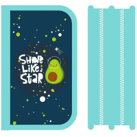 Пенал "Космический авокадо" 19x12х5см, прямоугольный, двухстворчатый, с откидной планкой ПО-05