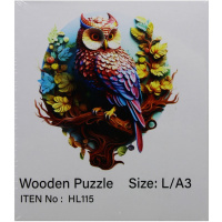 Пазл 16х14см дерево L "Филин на ветке" HL115/11339-24