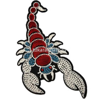 Термоаппликация с вышивкой и стразами "Скорпион" 12х8см Y8026-18