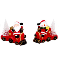 Сувенир Дед Мороз, Снеговик на паравозе12х10см светящийся 2 вида Y4942-17