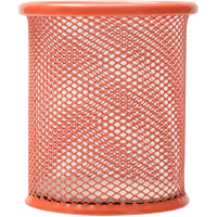 Подставка д/канц.принадлежностей d-9х10см сетчатая металлическая, оранжевая Е9153