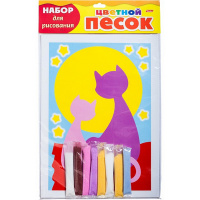Картина из песка "Две кошечки" А4 (цветной песок, блестки) РП4бл_17000/048700 Картина из песка "Две кошечки" А4 (цветной песок, блестки) РП4бл_17000/048700
