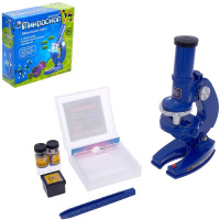 Микроскоп 10х6х19см пластик, с инструментами и подсветкой 1005583R/C2108