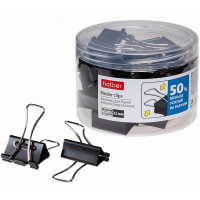 Зажим для бумаг 32мм 20шт. черный, энергосберегающий 059124