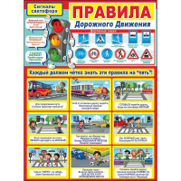 Плакат "Правила Дорожного Движения" 440х596мм 0800782