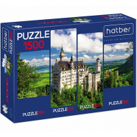 Пазлы 250+500+500+250 эл. "Premium. Замок в горах" А2 4 картинки в 1 коробке 061750