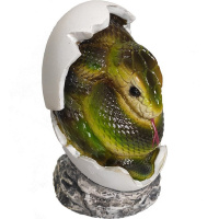 Сувенир "Змея в яйце" зеленый 4х4х7см полистоун 716730/SGZ001
