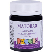 Краска акриловая 50мл черная матовая Декола 14328810