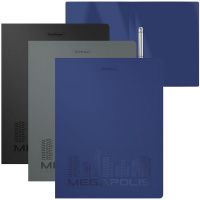Папка на 2-х кольцах "Megapolis" А4 35мм пластик 0,60мм, ассорти, внутренний карман 49983