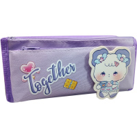 Пенал "Together" 20х10х7см прямоугольный, 2 отделения, 1 карман, текстиль, 3 цвета DB23285