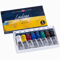 Краски масляные 8 цветов 18мл туба Ладога 1241081