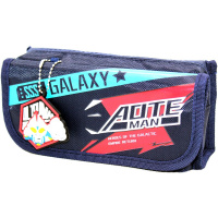 Пенал "Galaxy" 20х10х7см прямоугольный, 1 отделение, 2 кармана, текстиль, с брелком, синий BH2262