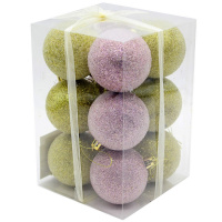 Набор шаров 60мм 12шт золотисто-розовый M-400108H