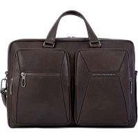 Сумка для ноутбука "Rhino" 30х44х11см, 2 отделения, темно-коричневая, натуральная кожа CA6245W118/TM