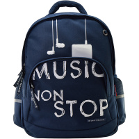 Рюкзак "Музыка нон-стоп" 30х40х19см, 800гр, 2 отделения, 3 кармана, синий 12-002-076/02