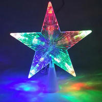 Верхушка на елку Звезда 18см, 15 цветных диодов, пластик Y2743-15