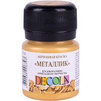 Краска акриловая 20мл золото сусальное металлик Декола 4926974