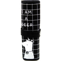 Пенал-скрутка 23,5х19см "Lama Unicorn" на кнопке, черный ассорти, текстиль BB2383