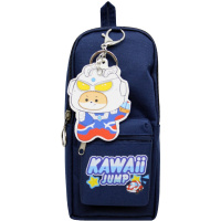 Пенал "Kawaii jump" 21х9х5см прямоугольный, 1 отделение, 1 карман, с брелком, темно-синий DB23291