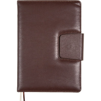 Ежедневник 2026 А5 "Norwich" 336 стр, коричневый, твердая поролон.обложка хлястик на кнопке 2232648