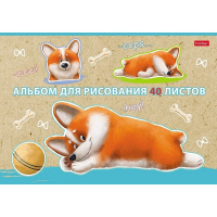 Альбом для рисования А4 40л "Рыжий Коржик" на скобе матовая ламинация 5 дизайнов 079730