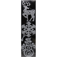 Набор ёлочных украшений 11шт "Снеговик, снежинка, олень" серебро Y9930-24