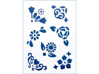 Трафарет пластиковый 22x31 см  Цветы и сердца ST010