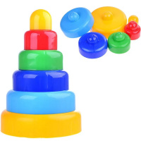 Пирамидка 22х14см 6 деталей пластик ПИ000046