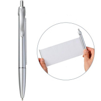 Ручка шариковая "Шпаргалка. Серебро" 1,0мм синяя, автомат, круглый корпус M-15609-70