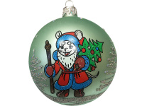 Шар 85мм "Дед Мороз Мышонок" в подарочной упаковке КУ-85-194115