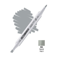 Маркер спиртовой двухсторонний "Sketchmarker" нейтральный серый 6 SM-NG6