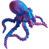 Фигурка 3D "Осьминог" 21см подвижный, пластик, 6 цветов 11260-24