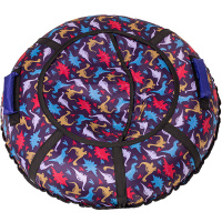 Санки-ватрушка 90см "Цветные динозавры"  ткань Оксфорд, верх-400г/м, низ-550г/м