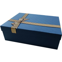 Коробка подарочная с бантом "Синяя" 26х19х8см, картон 11489-24