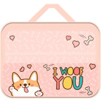 Папка д/труда А4 "Корги" 335*260*60 с ручками, ткань ПТР-111