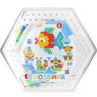 Мозаика "Рыбка" шестигранная 1,4см, 113 элементов 19,5х22,5см, пластик 02193