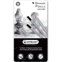 Набор карандашей чернографитных 12шт (8B-2H) металлическая упаковка 44053