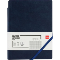 Бизнес-блокнот А5 96л клетка на резинке, гибкая обложка, синий EN130G-BLUE