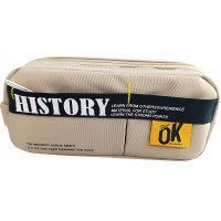Пенал "History" 22х10х7см прямоугольный, 2 отделения, 1 карман, текстиль, с ручкой, 3 цвета 11647-24