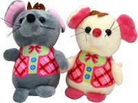 Брелок меховой "Мышка" 11см 2 цвета на присоске Y8765-19