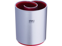 Подставка д/канц.принадлежностей d-9х11см пластик, красно-серая E9143