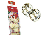 Набор шаров воздушных 30см (12") Декоратор "Сердца-конфетти" 2шт. золото/серебро (фольга)