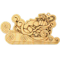 Подвеска "Сани с подарками" 9см фанера 3мм 640018