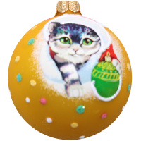 Шар 65мм "Игривый котенок" в подарочной упаковке КУ-65-224112
