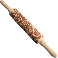 Скалка для лепки с узором 35х17х5см "Ассорти" дерево Y8843-19